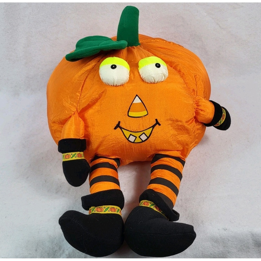 1994 Jack O Lantern Candycorn‎ Pumpkin Halloween Nylon Stuffed Plush Decoration